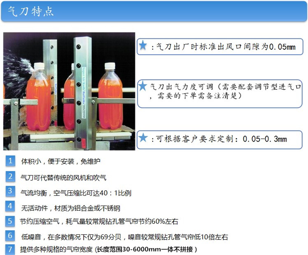 鋁合金氣刀技術參數(shù)及應用